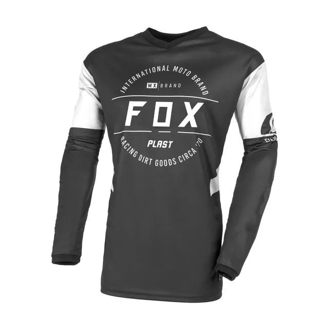 Men's long sleeve cycling jersey in chemical fibre blend, sizes XS to 5XL, twelve colour options