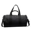 Waterproof Oxford cloth sports handbag in black, lightweight unisex travel bag with solid colour finish