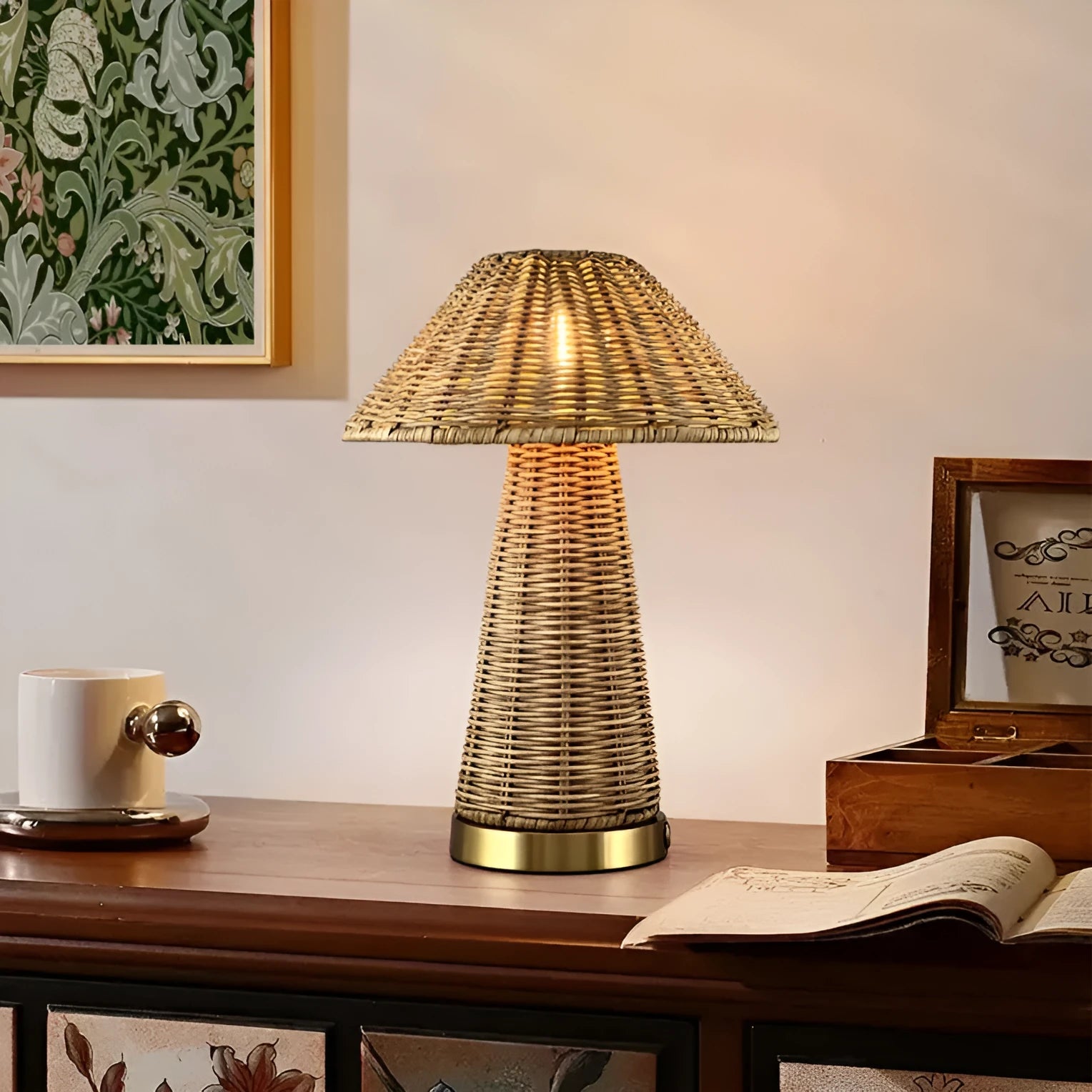 Gold alloy desk lamp with touch control and 3W LED light source on a tabletop