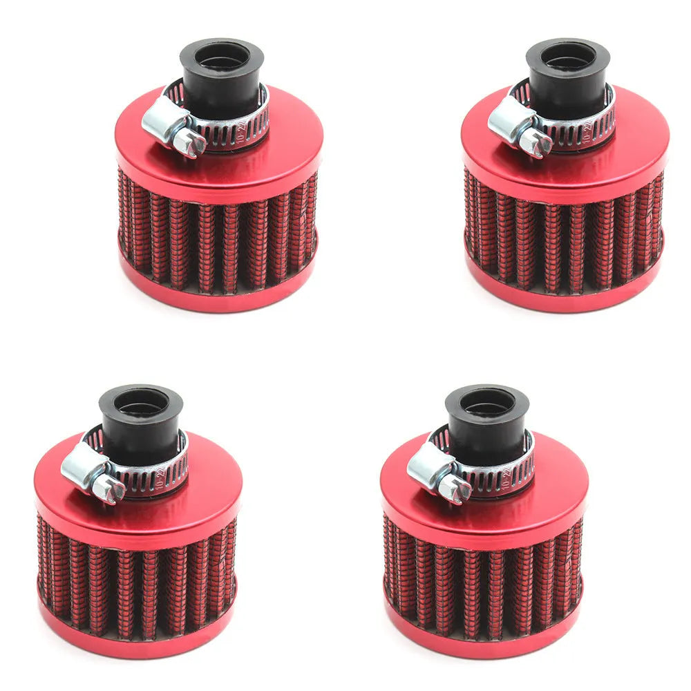 Car modification head air filter in silver with universal fit for engine intake replacement