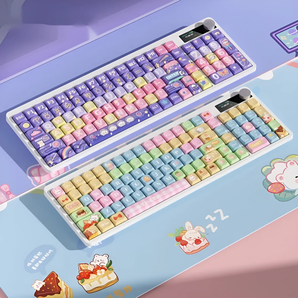 Black iron cow mechanical keyboard with RGB backlight illumination and full key layout