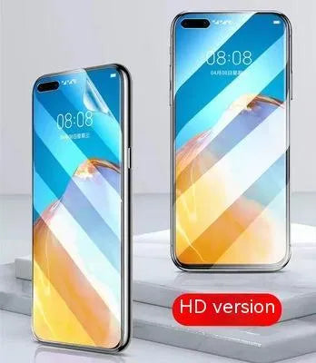 Three types of Samsung Galaxy phone screen protectors: HD clear, Frosted matte, and Blue Light.