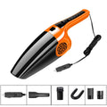 PoHigh Power Hypa eighth generation black and orange car vacuum cleaner with 12V plug.