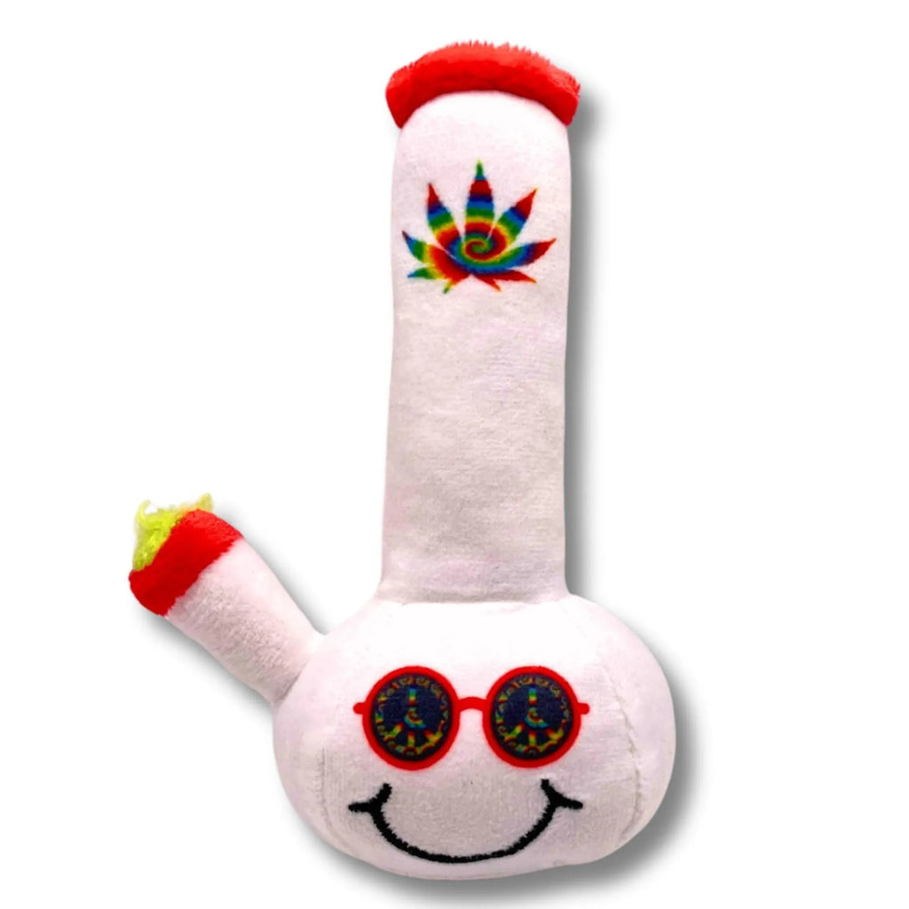 24cm kettle-shaped dog plush toy with sound feature in picture-style pattern