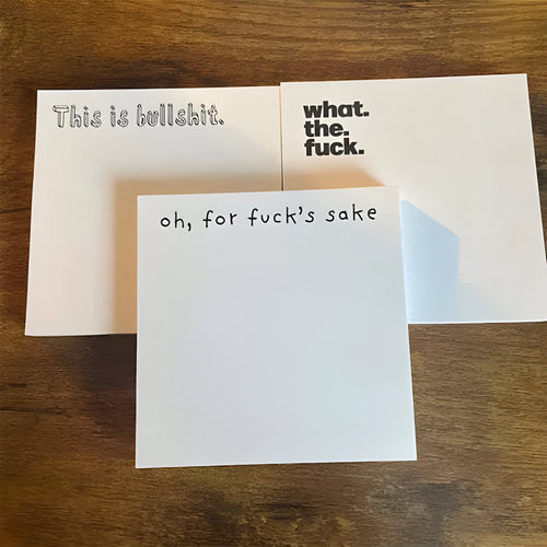 75mm square sticky notes with fun English text designs in multiple colour options