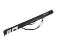 Hard cover lightweight PU leather fishing rod bag in black, 1.25m long, for single rod storage