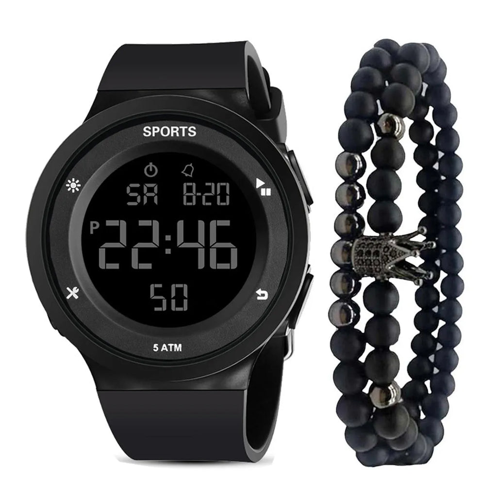 Quartz watch and bracelet set with 40mm alloy dial and strap pointer display
