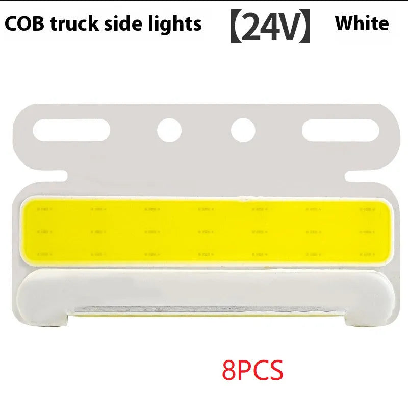 Waterproof aluminium COB LED light for truck side and ground tyre illumination in red, yellow, green, blue, or white.