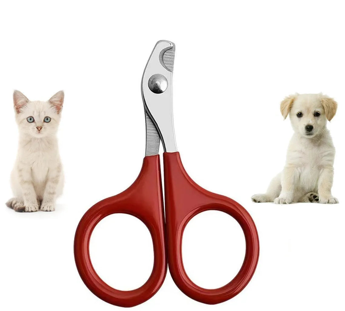 Pet nail clippers with stainless steel blades and coloured non-slip handles