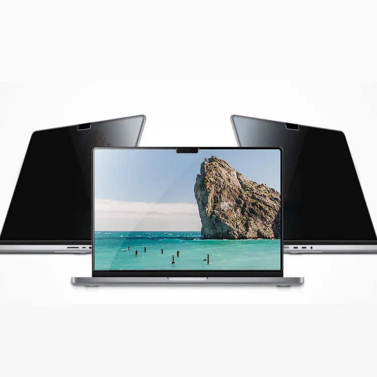 Privacy film for MacBook Pro 14 and 16, including magnetic, anti-blue light, and washable frame options