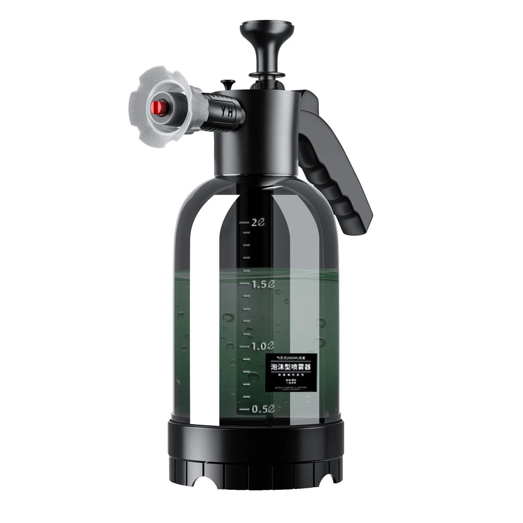 Car wash foam sprayer with 2 litre capacity and high-pressure water cannon attachment