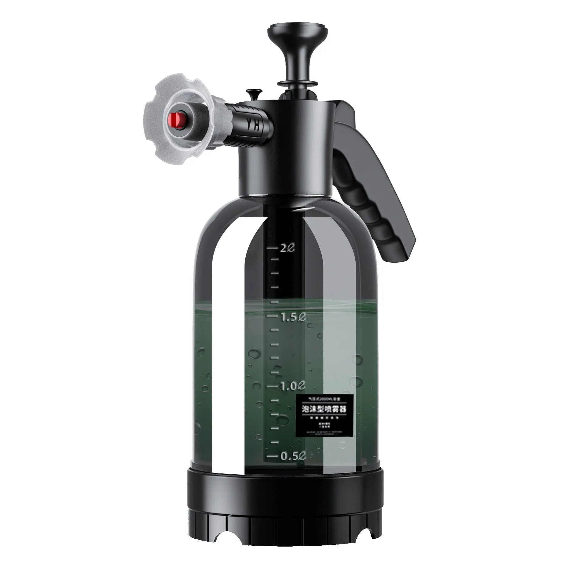 Car wash foam sprayer with 2 litre capacity and high-pressure water cannon attachment