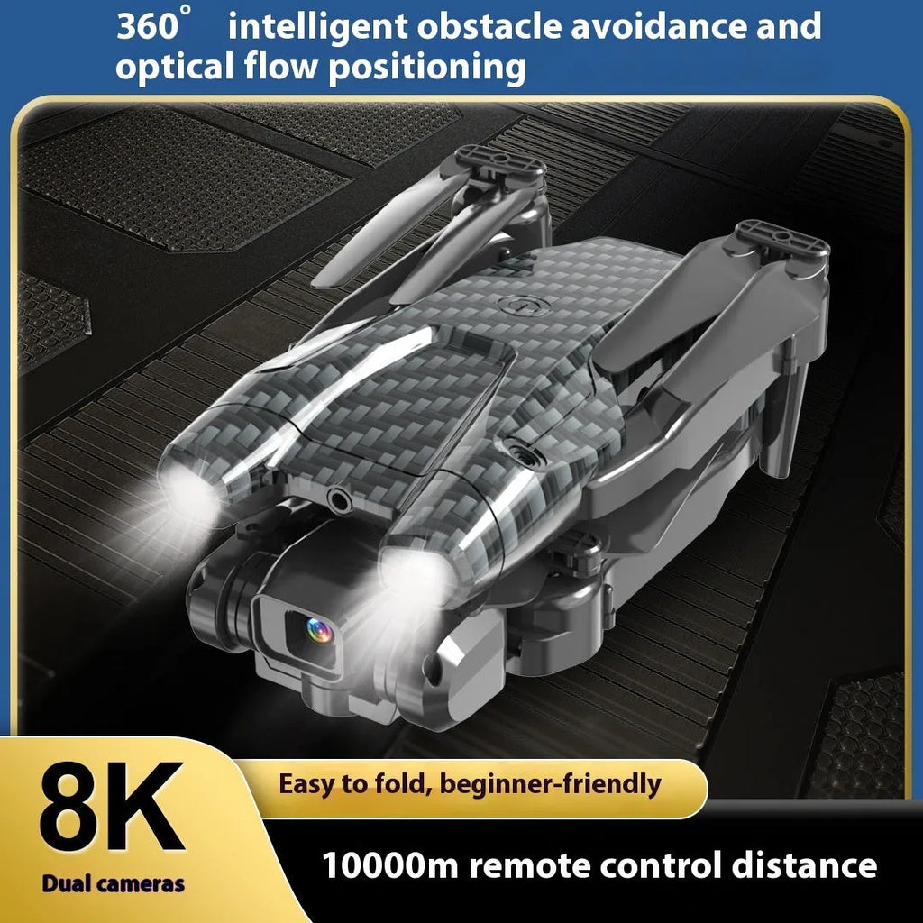 S138 folding UAV drone with obstacle avoidance and aerial photography camera in black carbon fibre design