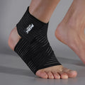Adjustable sports ankle support bandage in black and khaki colours for multiple athletic activities