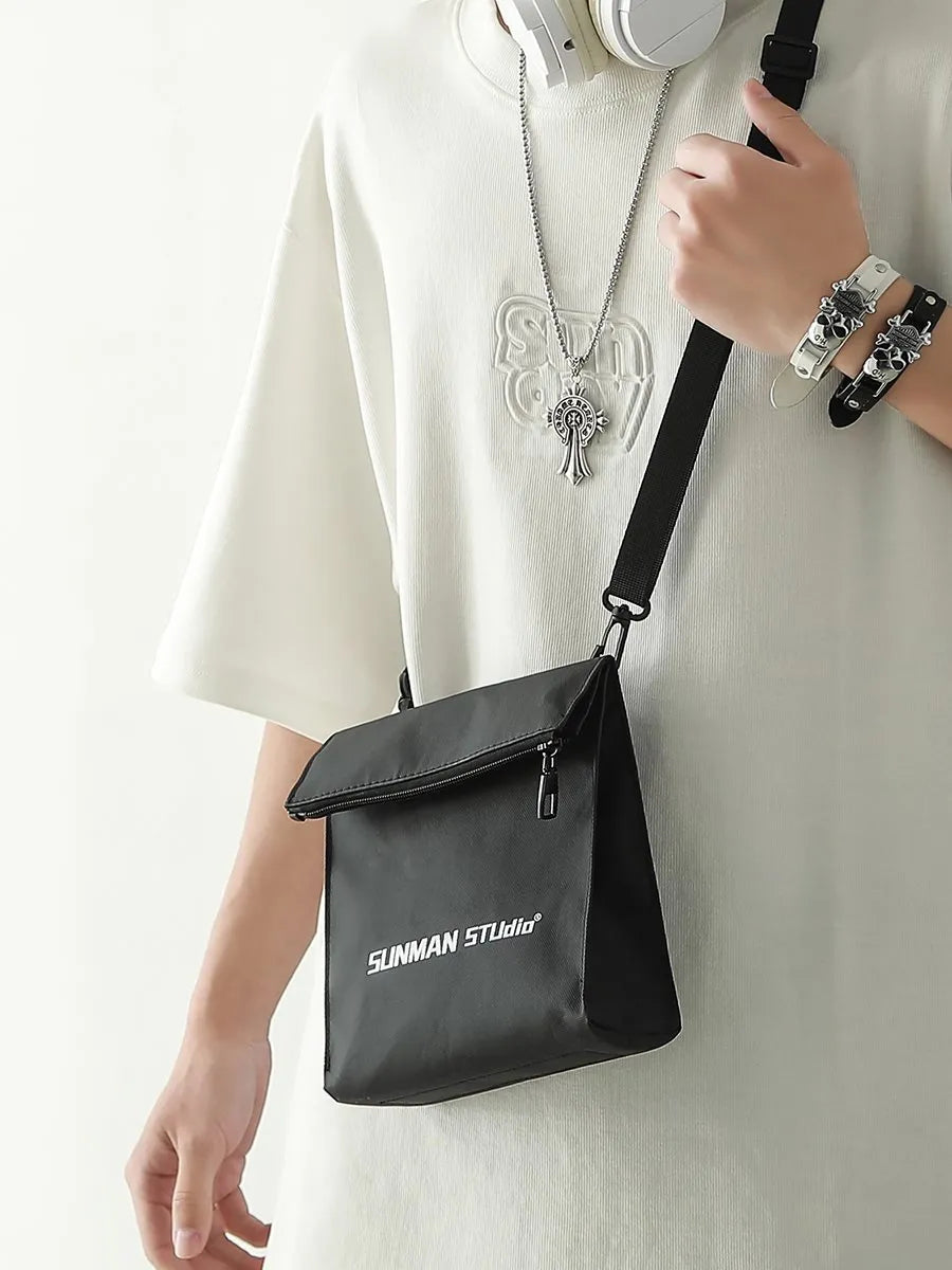 Messenger design backpack in polyester with Oxford lining, shown in available colour options