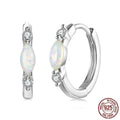 Moissanite simple opal ear ring clip in S925 sterling silver with gold finish, featuring moissanite and opal stones on a smooth clip-on setting