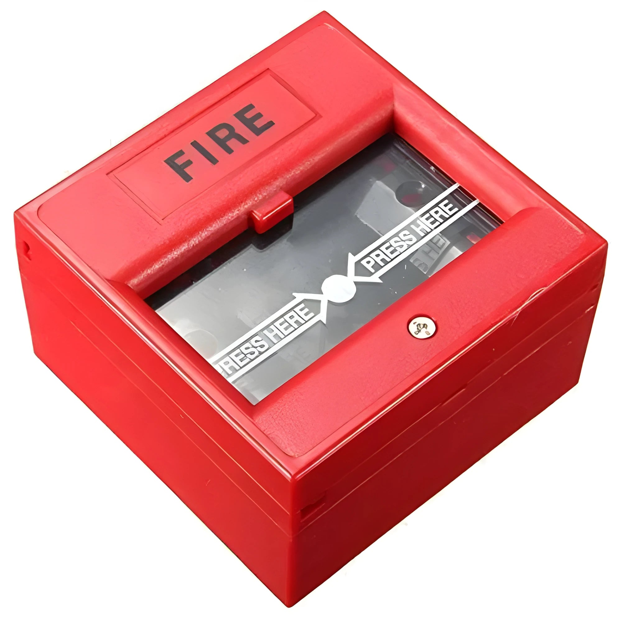 Red wired hand breaking glass emergency fire alarm button with fireproof housing