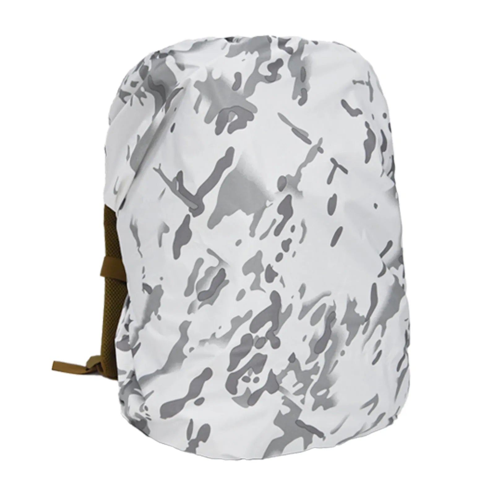 Army green PU backpack rain cover for outdoor use, shown unfolded.