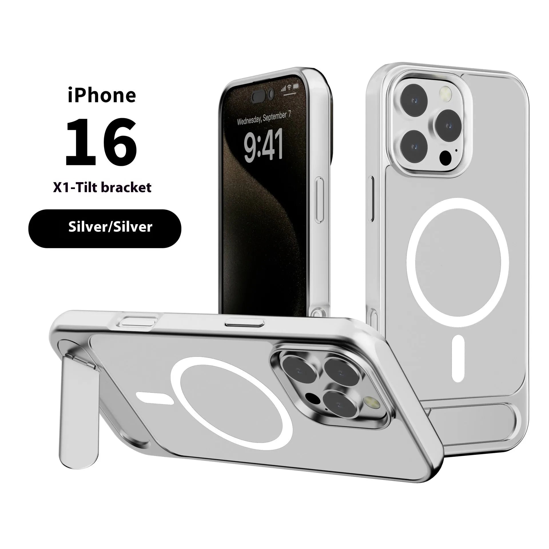 Metallic paint skin-sensitive magnetic bracket phone case for iPhone, wine red colour, TPU PC metal build