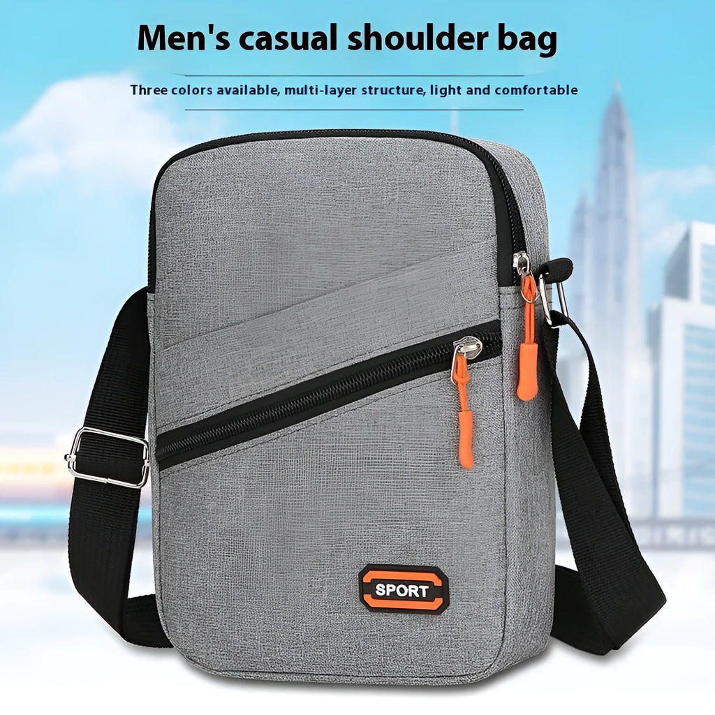 Oxford cloth crossbody commuter bag in urban simplicity style with contrast colour details