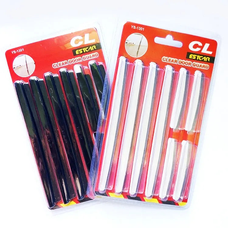 White plastic car door edge anti-collision strip, one set, general vehicle use