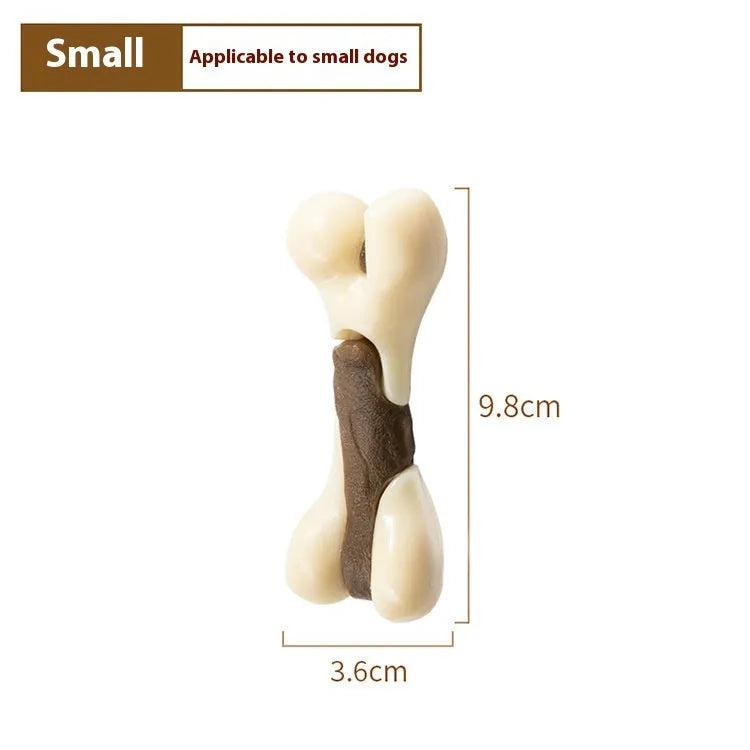 Cowhide nylon bone grinding rod chew toy for dogs in small and large size options