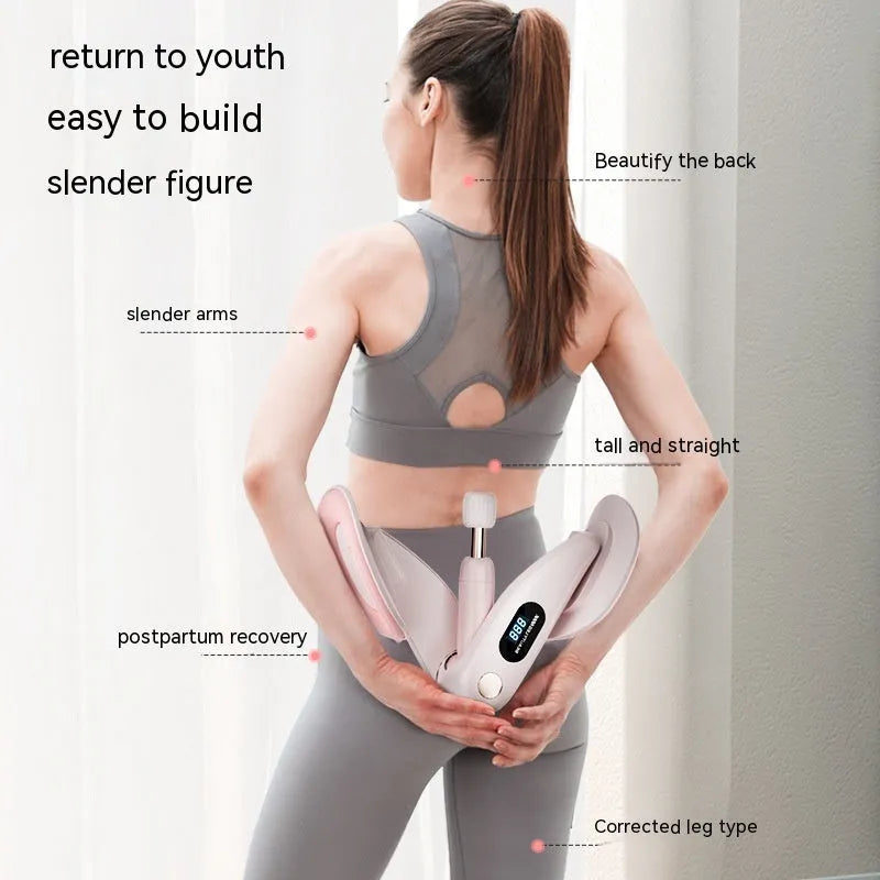 Grey pelvic floor muscle trainer with counting function and ABS spring foam construction
