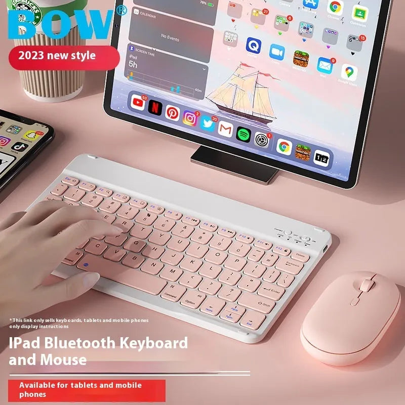 Girls Bluetooth tablet keyboard in colourful ABS design with wireless connectivity for office and home use.