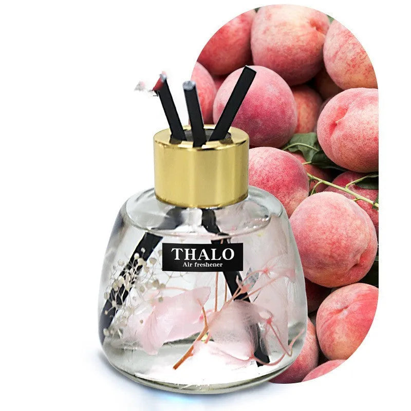 Glass car perfume ornament bottle for loose incense in various colours.
