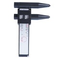 Plastic digital caliper hole distance measuring tool with 180mm range on a white background.