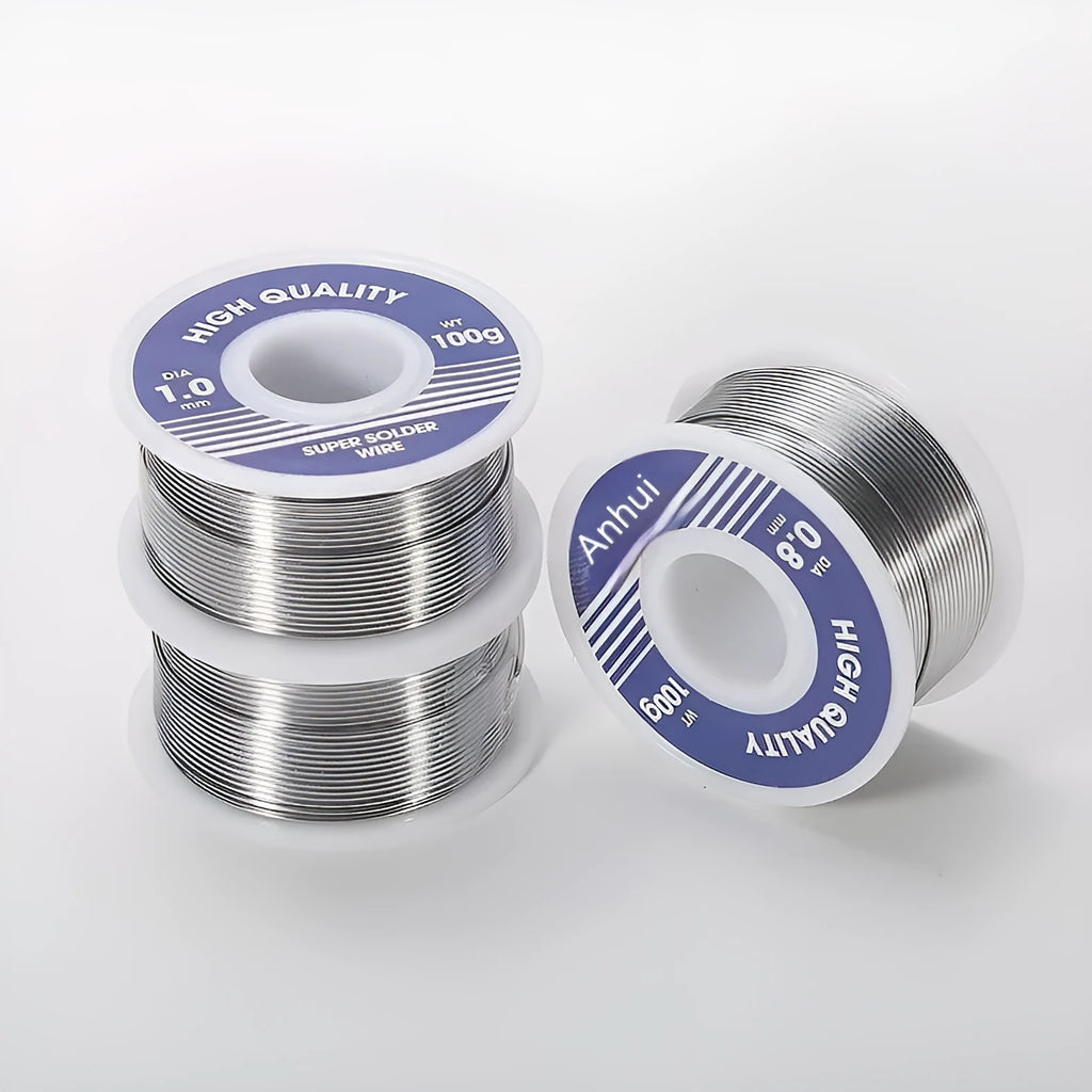 Flux cored tin lead solder wire roll for metal repair, 0.8-1.0mm diameter, 50g-100g