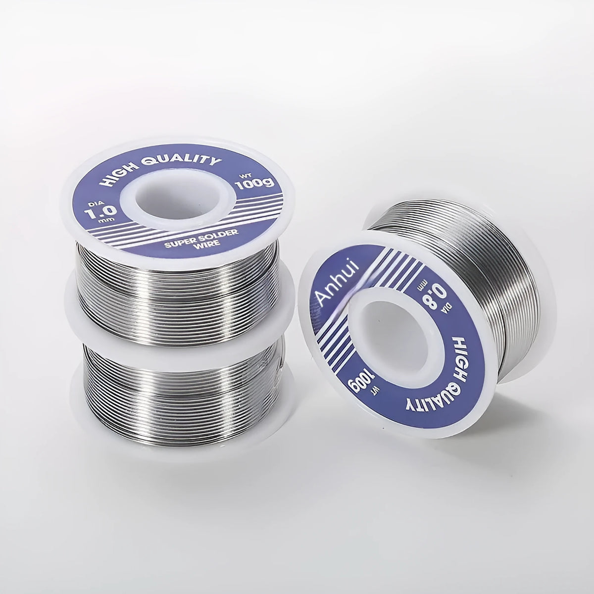 Flux cored tin lead solder wire roll for metal repair, 0.8-1.0mm diameter, 50g-100g