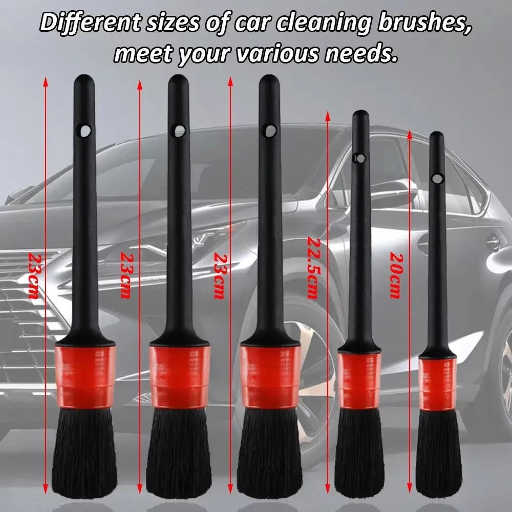 17-piece car detailing brush kit with nylon bristles and drill attachment in multicolour