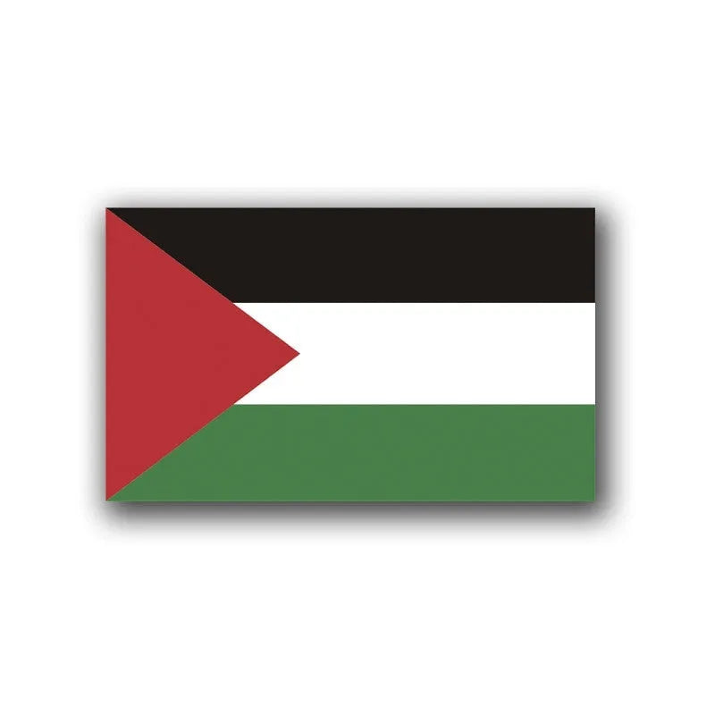 Palestinian flag car decal stickers in three design variations on PET material