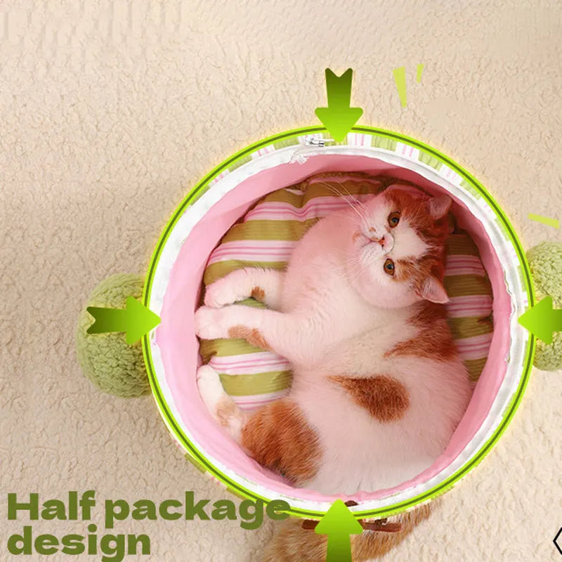 Green cauliflower-shaped enclosed pet house with a round entrance hole for a small dog or cat.
