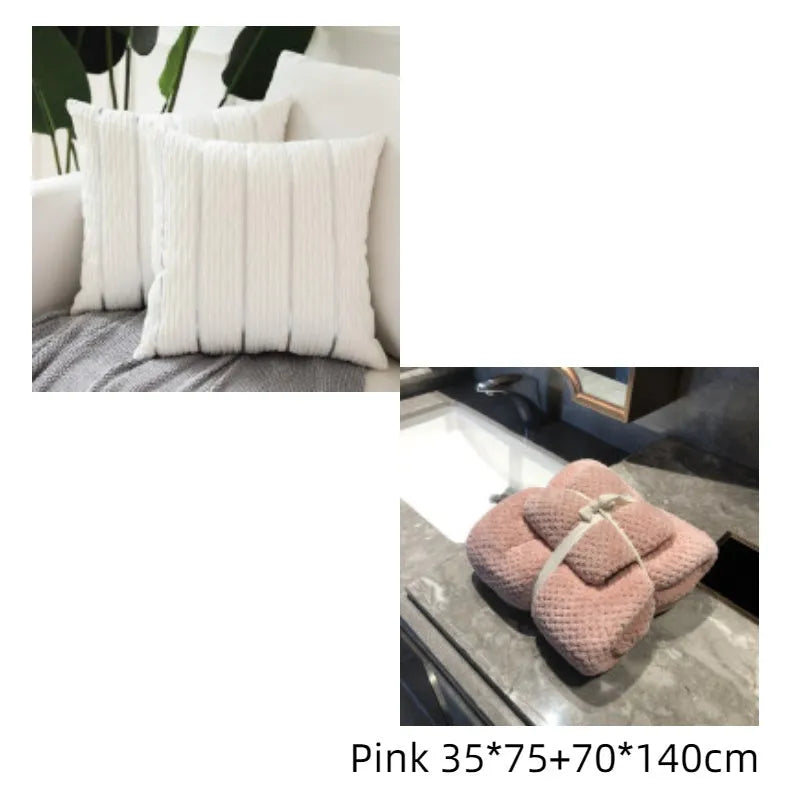 Soft striped velvet pillow cover for a sofa cushion in silver grey colour, shown on a chair.