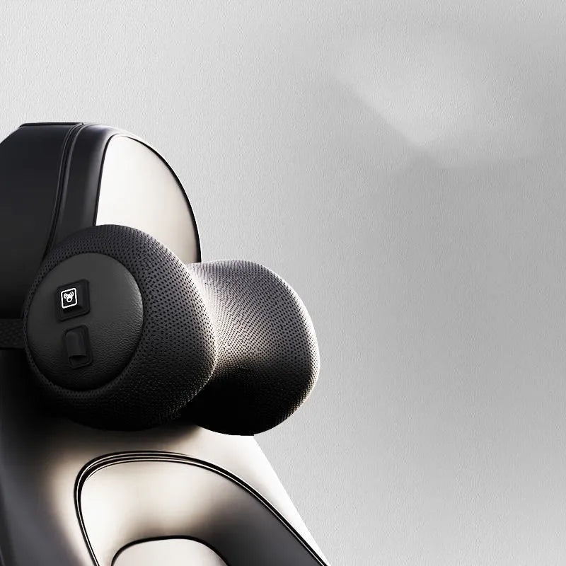Memory cotton car massage cushion on a car seat in classic black colour.