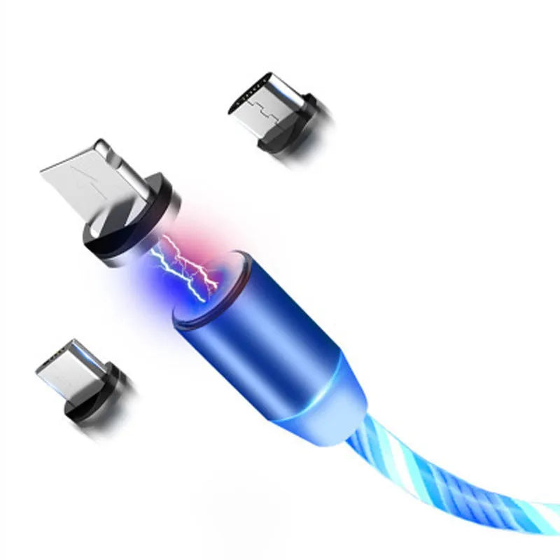 Magnetic charging cable with dust plug for Android Type C and Apple devices