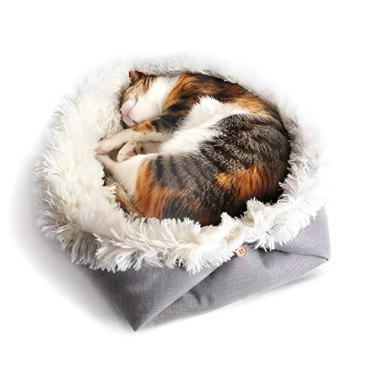 Grey plush dual-use dog bed in M 61x51cm and L 70x60cm for autumn and winter