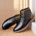 Men's brown casual ankle boot with a side zip and round toe on a rubber sole.