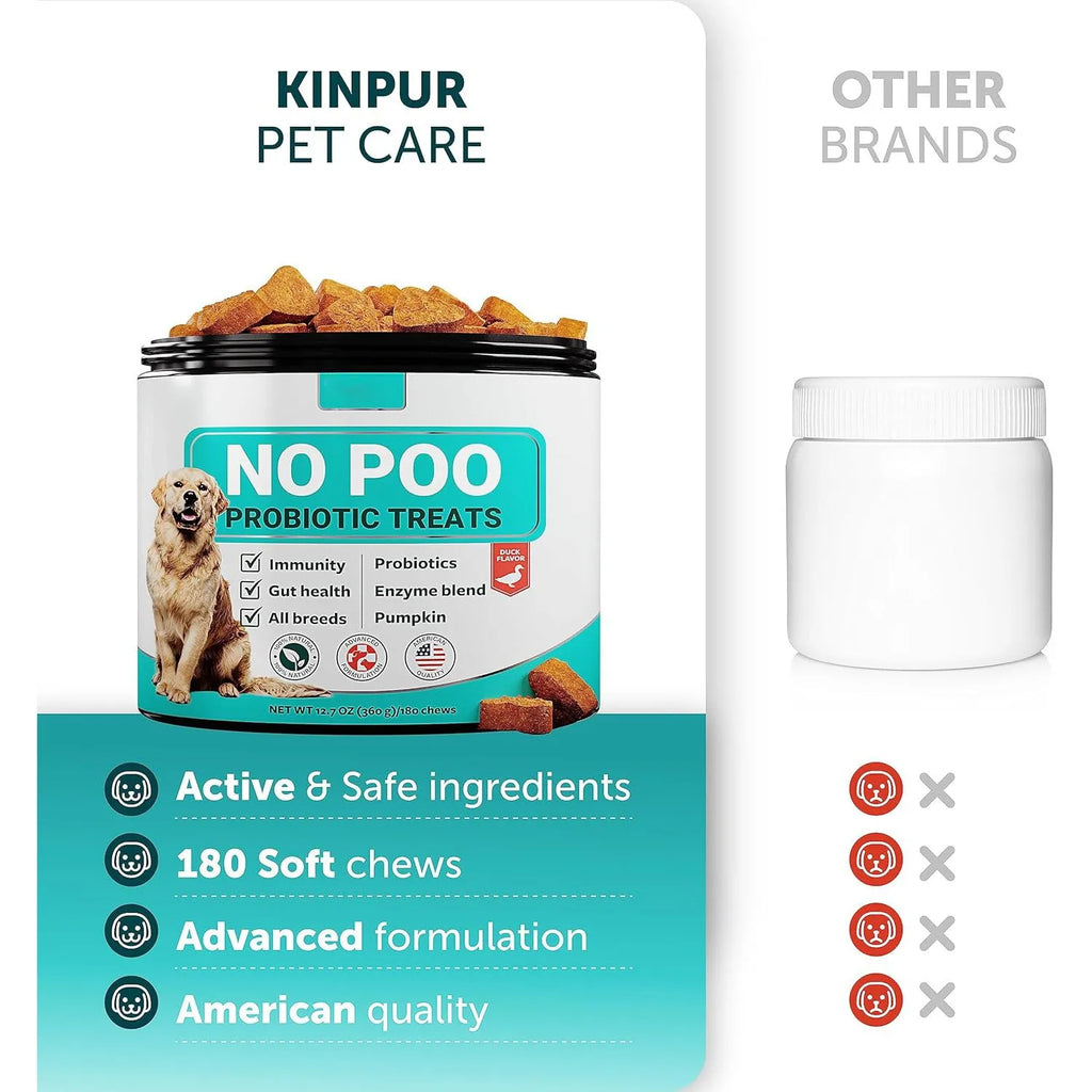 Pet probiotic chewable tablets for dogs in pumpkin flavour, 180 count pack for digestive health support