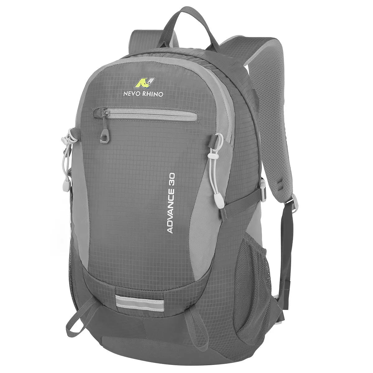 30-litre nylon waterproof backpack in dark green colour with air pillow straps.