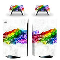 PS5 Hatsune anime-style PVC sticker set in black covering console front, back, side, and two handle stickers