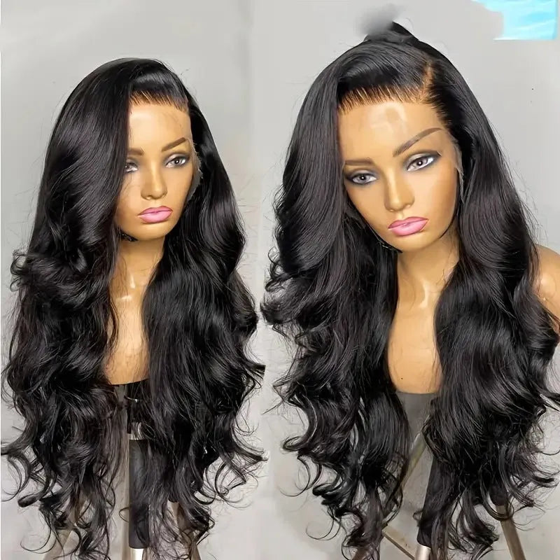 Front lace partial big wave curly hair piece in black, high temperature fibre, 6-32 inch length options