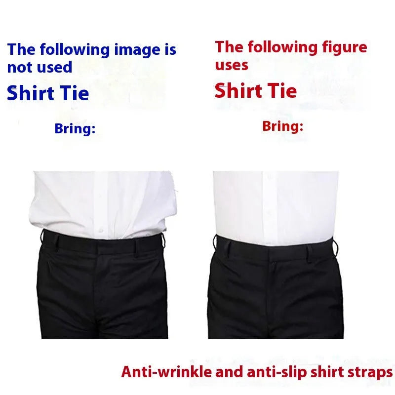 Black men's non-slip shirt band with nylon strap and plastic hook buckle, 2-4cm width