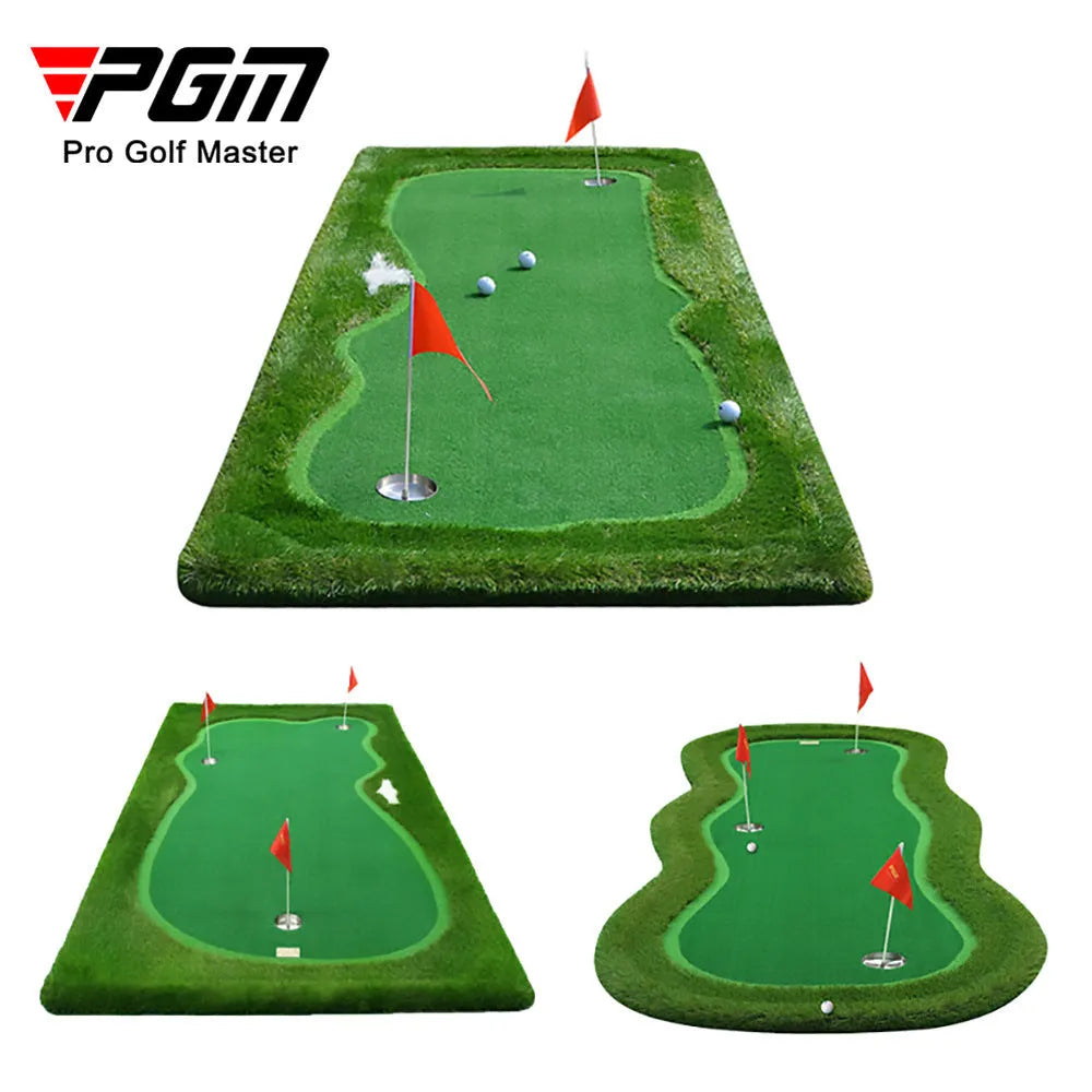 Green artificial turf golf putting mat, 1.5m x 3m indoor practice blanket for golf and ball games