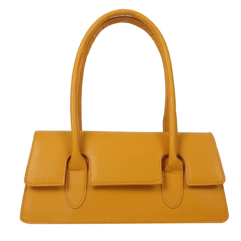 Women's black PU small square shoulder bag with single strap and stitching details