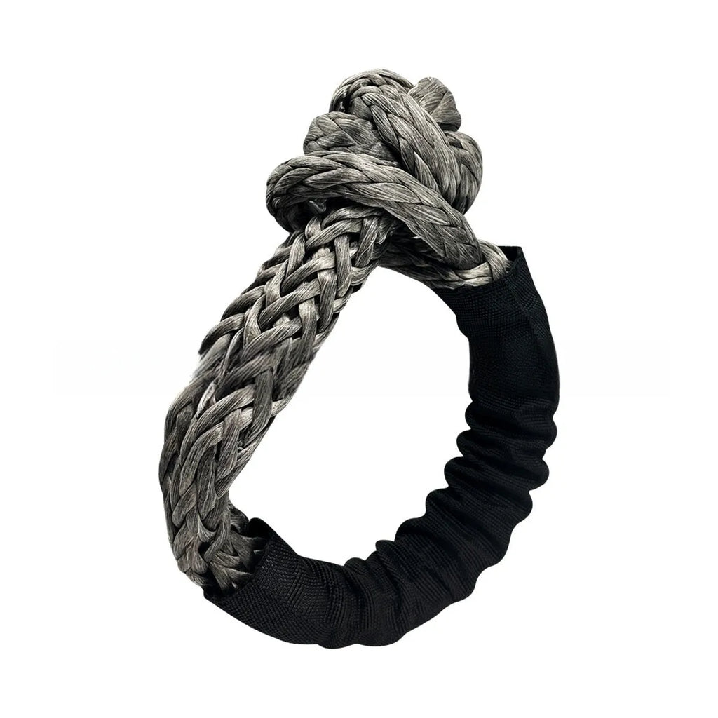 Polymer soft shackle trailer rope in multiple colours with storage bag for vehicle recovery