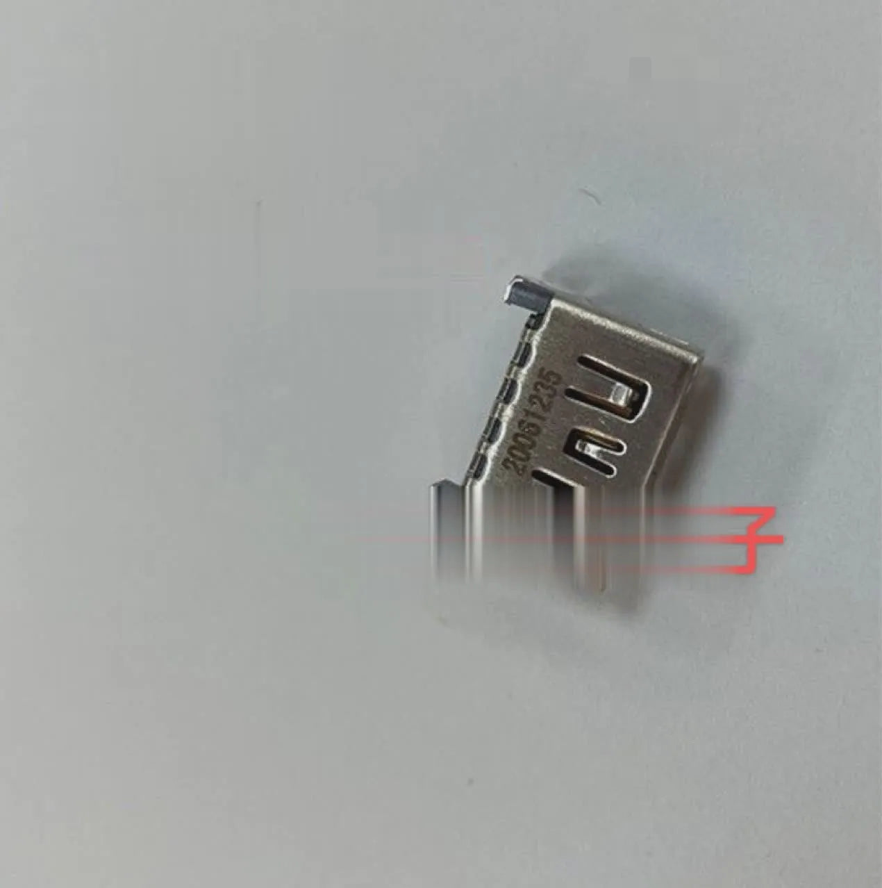Silver HDMI host socket connector for internal hardware repair