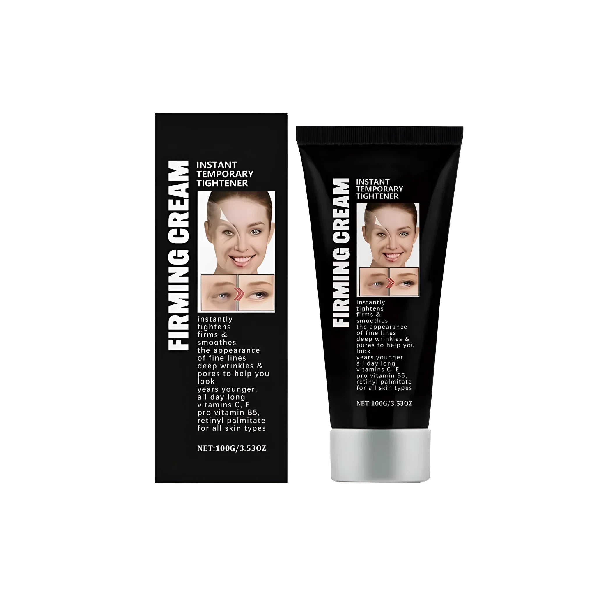 50g jar of anti wrinkle and firming face cream containing vitamin C and retinol palmitate